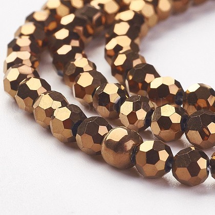Half-Handmade Electroplated Glass Beads Strands US-G02QB0G3-1