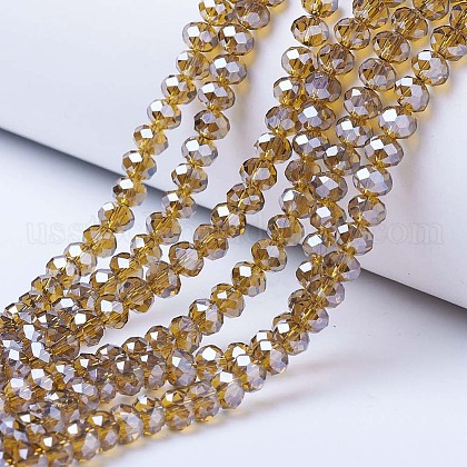Electroplate Glass Beads Strands US-EGLA-A034-T10mm-A12-1