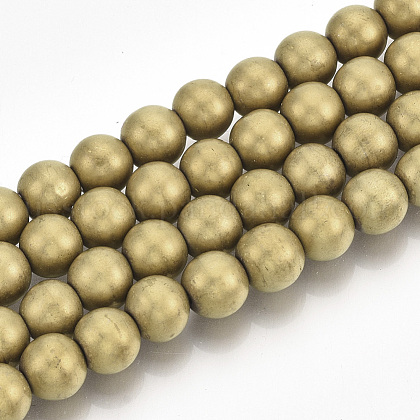 Electroplate Non-magnetic Synthetic Hematite Beads Strands US-G-R363-8mm-01-1