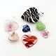 Perfect Valentines Gift Idea for Her Mixed Color Handmade Lampwork Heart Pendants US-LAMP-MSMC003-18-2