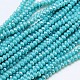 Electroplate Opaque Solid Color Crystal Glass Rondelle Beads Strands US-EGLA-F049A-10AB-1