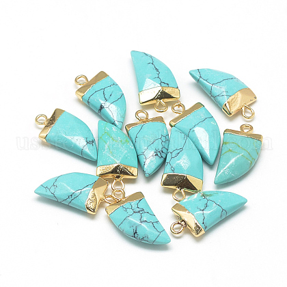 Synthetic Turquoise Pointed Pendants US-G-Q966-07-1