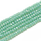 Electroplate Opaque Solid Color Glass Beads Strands US-EGLA-Q112-B05-1