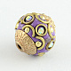 Round Handmade Grade A Rhinestone Indonesia Beads US-IPDL-S029-M-2