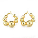 Brass Round Ball Wrap Hoop Earrings for Women US-EJEW-N011-83-2
