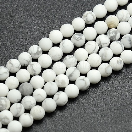 Frosted Howlite Round Bead Strands US-G-M064-10mm-12-1