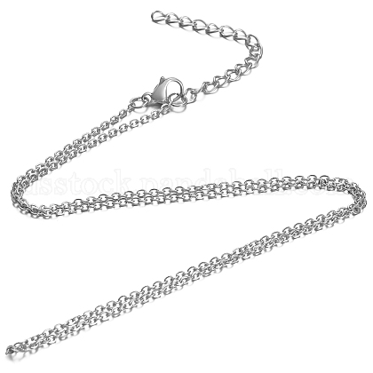 304 Stainless Steel Cable Chain Necklace US-STAS-T040-PJ206-55-1