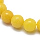 Natural Yellow Jade Bead Stretch Bracelets US-BJEW-K212-B-038-3