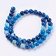 Round Dyed Natural Striped Agate/Banded Agate Beads Strands US-G-G582-8mm-10-2