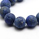 Natural Frosted Lapis Lazuli Round Bead Strands US-G-M064-10mm-08-2