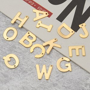 304 Stainless Steel Letter Charms US-STAS-P141