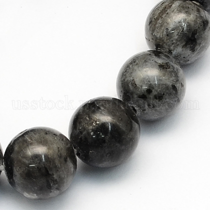 Natural Larvikite Round Beads Strands US-G-S159-8mm-1