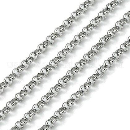 304 Stainless Steel Rolo Chains US-STAS-M032-42P-3.8mm-1