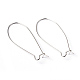 Platinum Color Brass U-Shaped Hoop Earrings Findings Kidney Ear Wires US-X-EC221-4NF-1