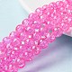 Spray Painted Crackle Glass Beads Strands US-CCG-Q001-8mm-02-1
