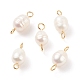 Natural Cultured Freshwater Pearl Beads Connector Charms US-PALLOY-JF01551-02-1