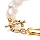 Natural Baroque Pearl Keshi Pearl Beaded Bracelets US-BJEW-JB05317-4