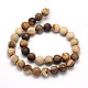 Frosted Round Natural Petrified Wood Beads Strands US-G-N0166-71-8mm-3
