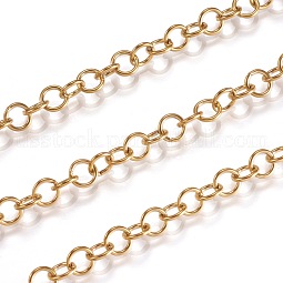 3.28 Feet Ion Plating(IP) 304 Stainless Steel Rolo Chains US-X-CHS-L014-06G