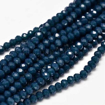 Faceted Rondelle Glass Beads Strands US-GLAA-I033-4mm-04-1
