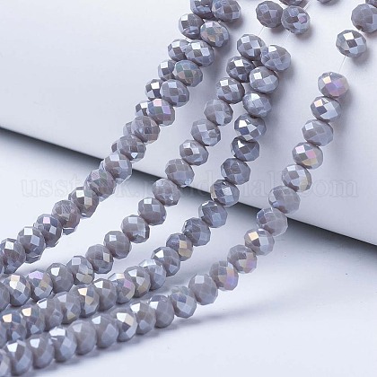 Electroplate Glass Beads Strands US-EGLA-A034-P10mm-B17-1