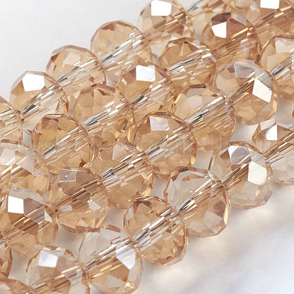 Electroplate Glass Beads Strands US-EGLA-D020-8x5mm-71-1