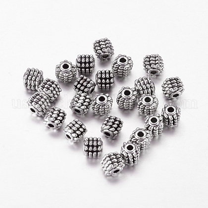 Antique Silver Tibetan Silver Bumpy Rondelle Spacer Beads US-X-LF5069Y-NF-1
