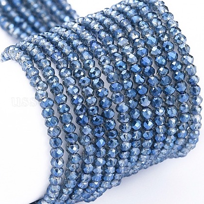 Electroplate Glass Beads Strands US-EGLA-F149-FR-04-1