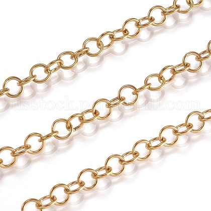 3.28 Feet Ion Plating(IP) 304 Stainless Steel Rolo Chains US-X-CHS-L014-06G-1