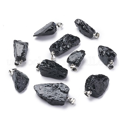 Natural Black Tourmaline Pendants US-G-I295-02P-01-1
