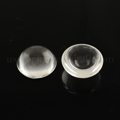Transparent Half Round Glass Cabochons US-GGLA-R027-20mm-1