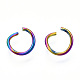 Ion Plating(IP) Rainbow Color 304 Stainless Steel Open Jump Rings US-STAS-N098-062A-01-2
