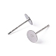 316 Surgical Stainless Steel Flat Round Blank Peg Stud Earring Settings US-STAS-R073-02-2