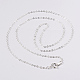 Nickel Free Silver Color Plated Brass Chain Necklaces US-X-SW028-S-6