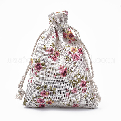 Polycotton(Polyester Cotton) Packing Pouches Drawstring Bags US-ABAG-T006-A01-1