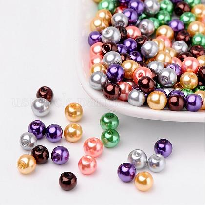 Halloween Mix Pearlized Glass Pearl Beads US-HY-X006-6mm-07-1