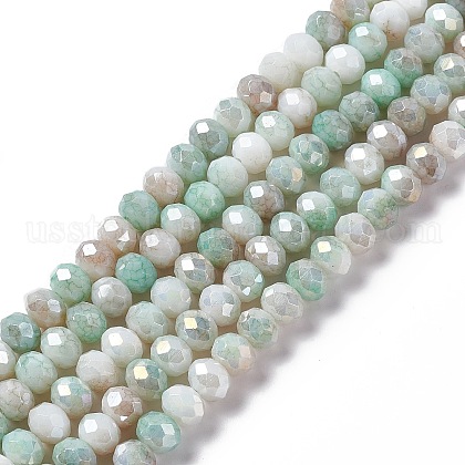 Faceted Electroplated Glass Beads Strands US-GLAA-C023-02B-1