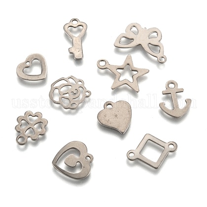 Mixed Shapes 201 Stainless Steel Pendants US-STAS-R071-25-1