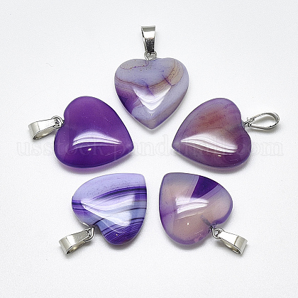 Natural Banded Agate/Striped Agate Pendants US-G-T122-24H-1