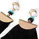 Trendy Women's Sector Tassel Dangle Earrings US-EJEW-N0020-018D-2
