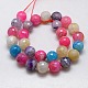 Natural Agate Round Beads Strand US-G-L084-14mm-09-3
