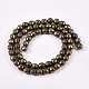 Natural Pyrite Round Beads Strands US-G-L031-6mm-02-1