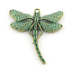 Dragonfly Zinc Alloy Big Pendant Rhinestone Settings US-X-PALLOY-R065-090-FF-1