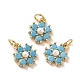 Rack Plating Brass Micro Pave Cubic Zirconia Charms US-KK-A160-22H-G-2
