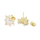 Rack Plating Brass Enamel Stud Earrings for Women US-EJEW-G311-02G-2