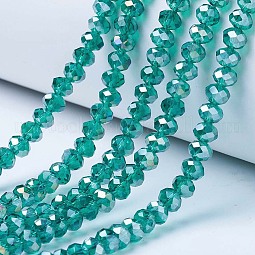 Electroplate Glass Beads Strands US-EGLA-A034-T6mm-B04
