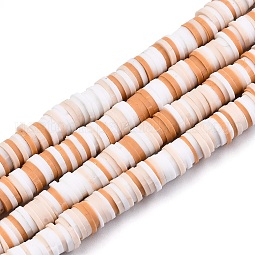 Handmade Polymer Clay Beads Strands US-CLAY-R089-6mm-095