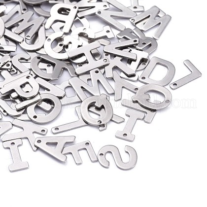 201 Stainless Steel Letter Charms US-STAS-S036-M-1