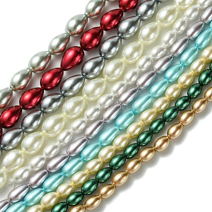 Teardrop Grade A Glass Pearl Beads Strands US-HY-E001-07A-1