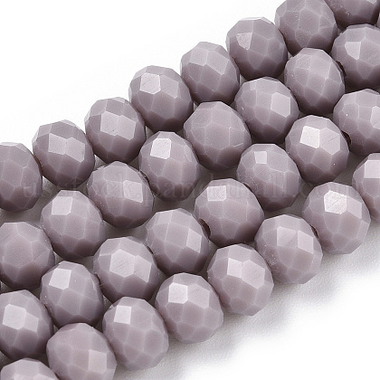 Opaque Solid Color Glass Beads Strands US-GLAA-L026-6mm-01-01-1